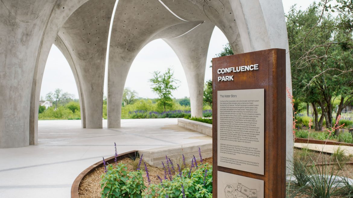 Confluence Park Pavilion with Sign