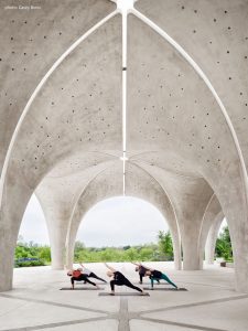 Confluence Park with Yoga Class close up side pose