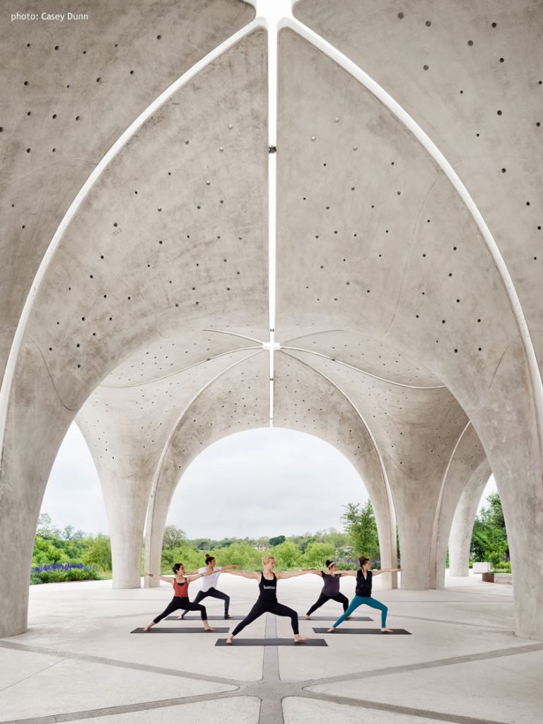 Confluence Park with Yoga Class close up standing pose